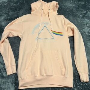 Pink Floyd Light Pink Hoodie with Rainbow Accent